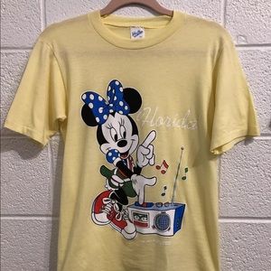 80s Vintage Minnie Mouse Florida Yellow T-shirt